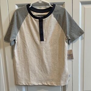 NWT Tommy Bahama Gray and Cream Short Sleeve Tee